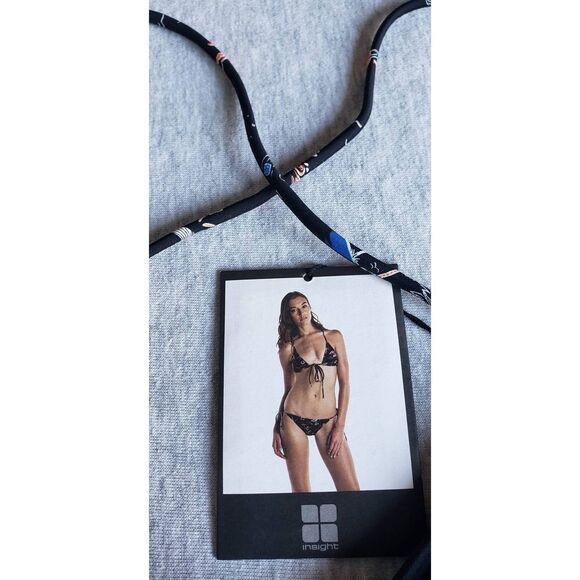 INSIGHT CROSS BACKBRA TOP APACOLYPSO BLACK BIKINI TOP NWT - Picture 8 of 8